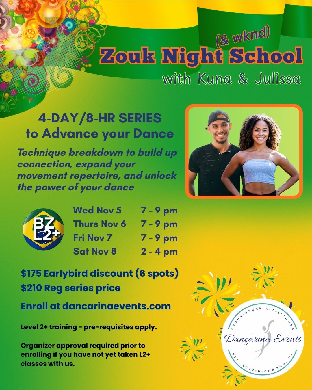 Zouk Night (& wknd) School w/ Kuna & Julissa