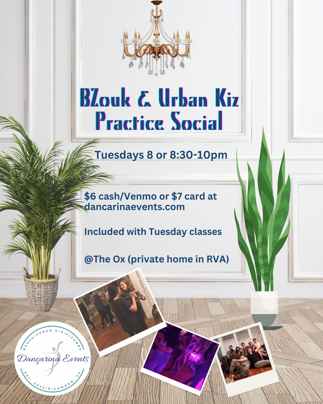Drop-in Admission for Tuesday Kizzouk Practice Social