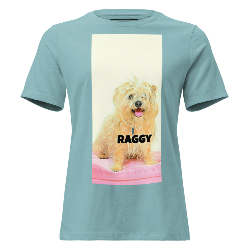 Women's Relaxed T-Shirt Raggy box print portrait