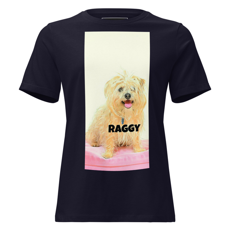 Women's Relaxed T-Shirt Raggy box print portrait