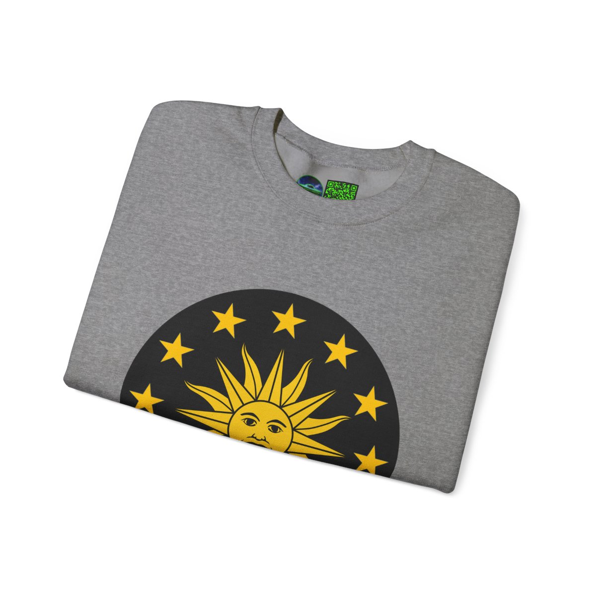 Grey Sweatshirt with Sun and Stars Design
