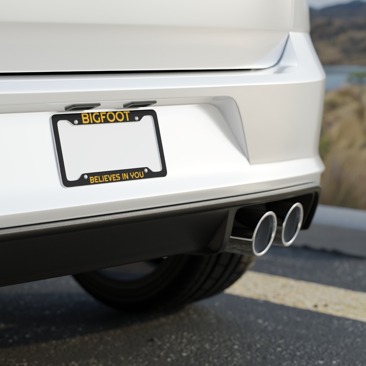 BIGFOOT BELIEVES IN YOU License Plate Frame
