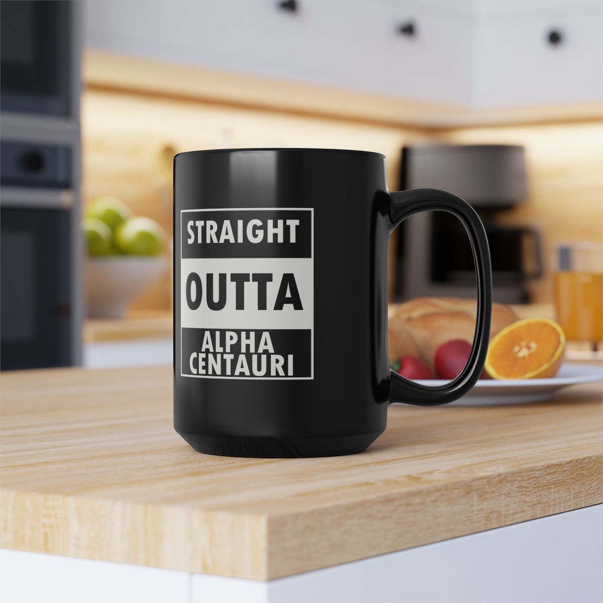 STRAIGHT OUTTA  Black Ceramic Mug