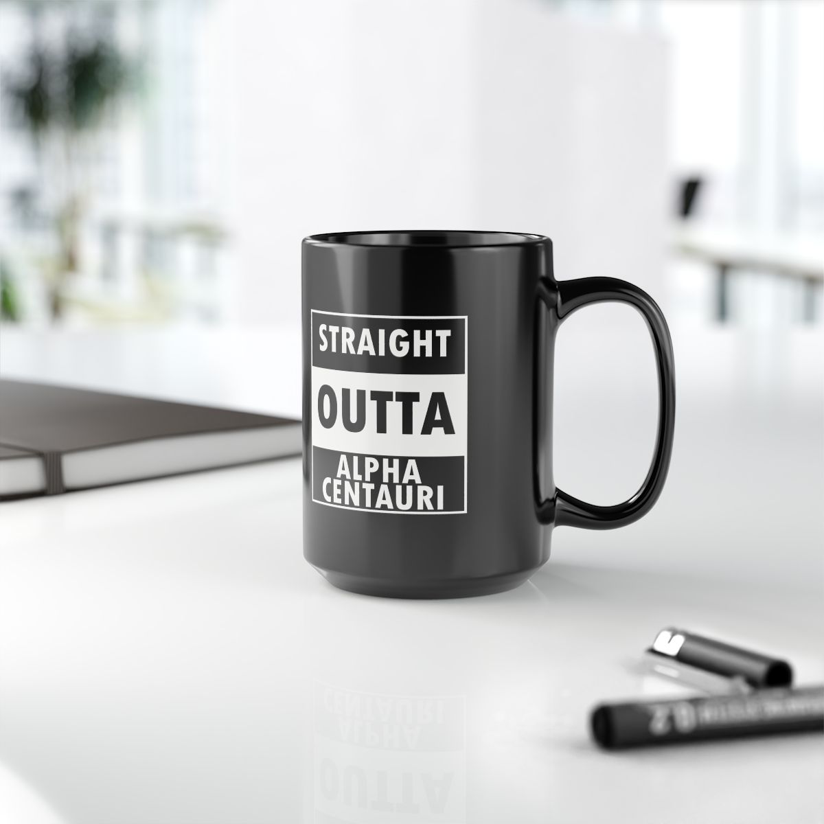 STRAIGHT OUTTA  Black Ceramic Mug