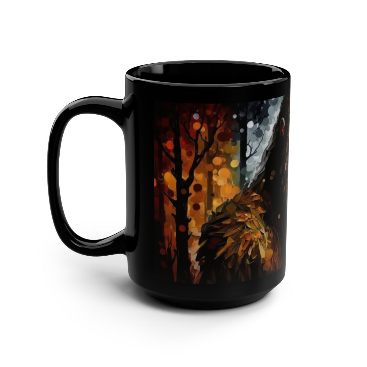 PAINTED BIGFOOT Black Coffee Mug
