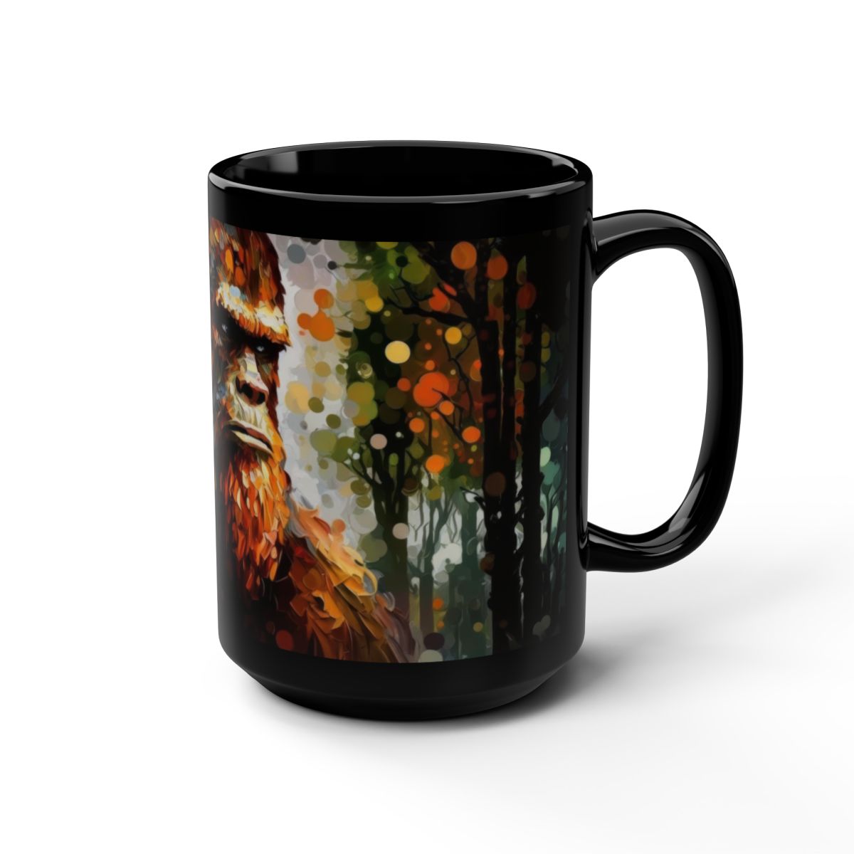 PAINTED BIGFOOT Black Coffee Mug