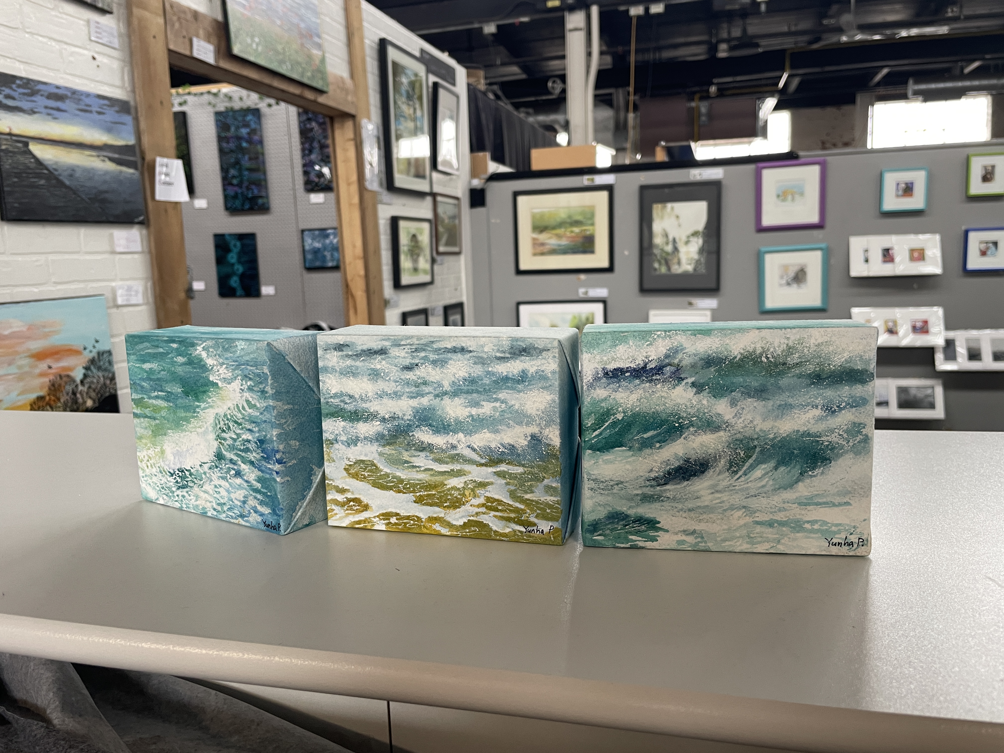 Wave series "Wave4" 5'x4' Gallery wood panel 100% Cotton Arches 140LB Paper(SOLD)