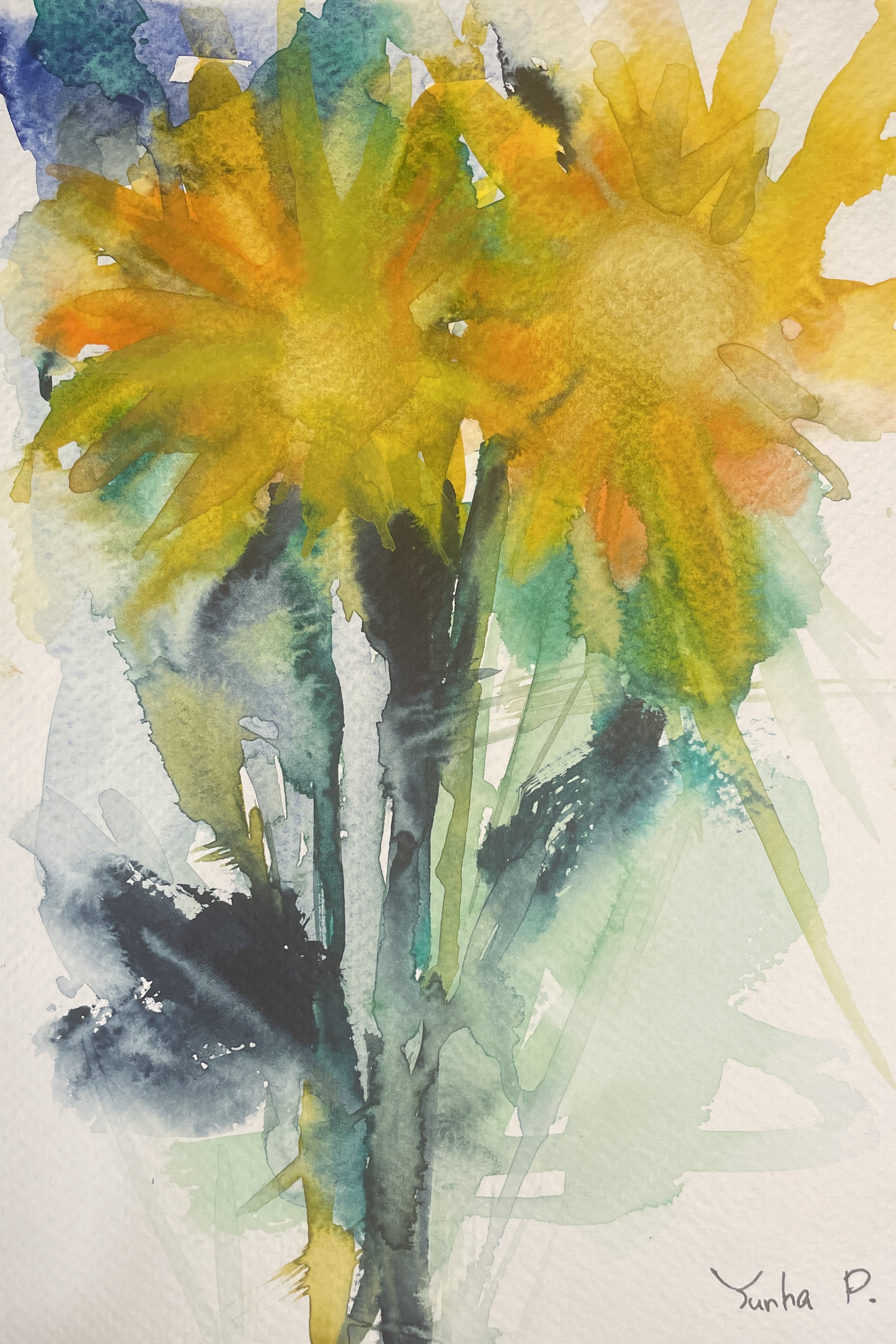 Sunflower Watercolor Painting