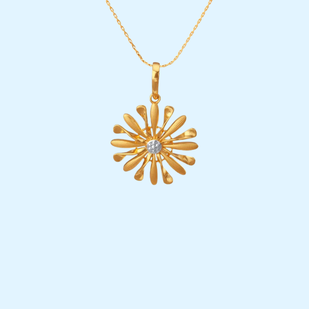 Gold Flower Pendant Necklace