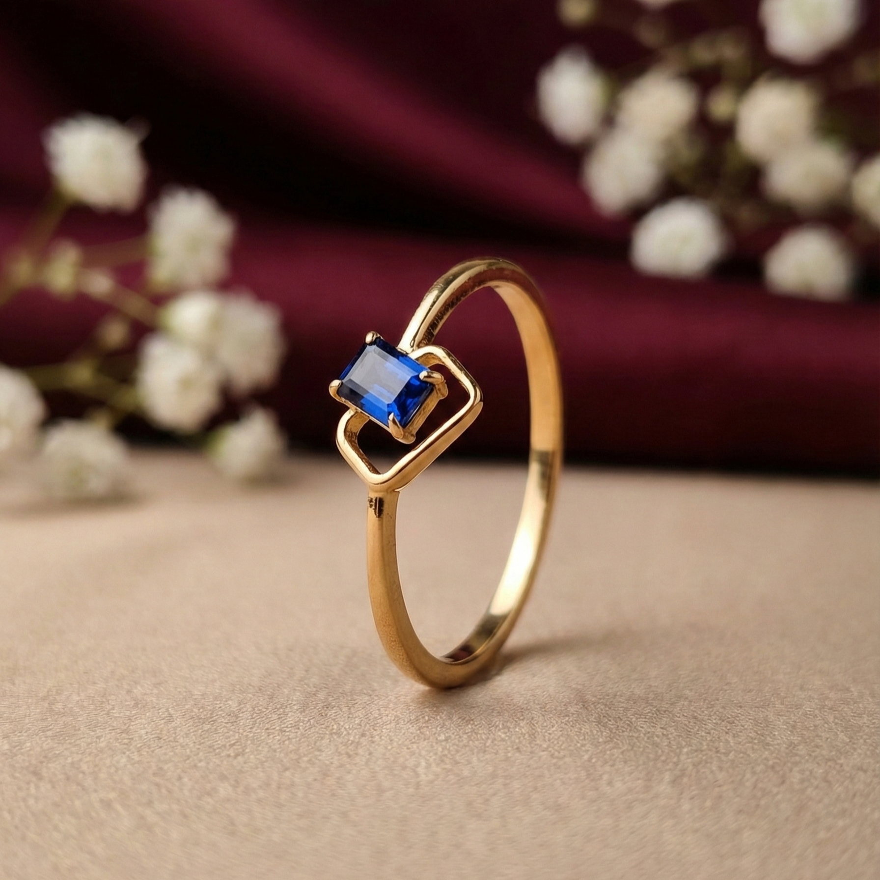Gold Ring with Blue stone