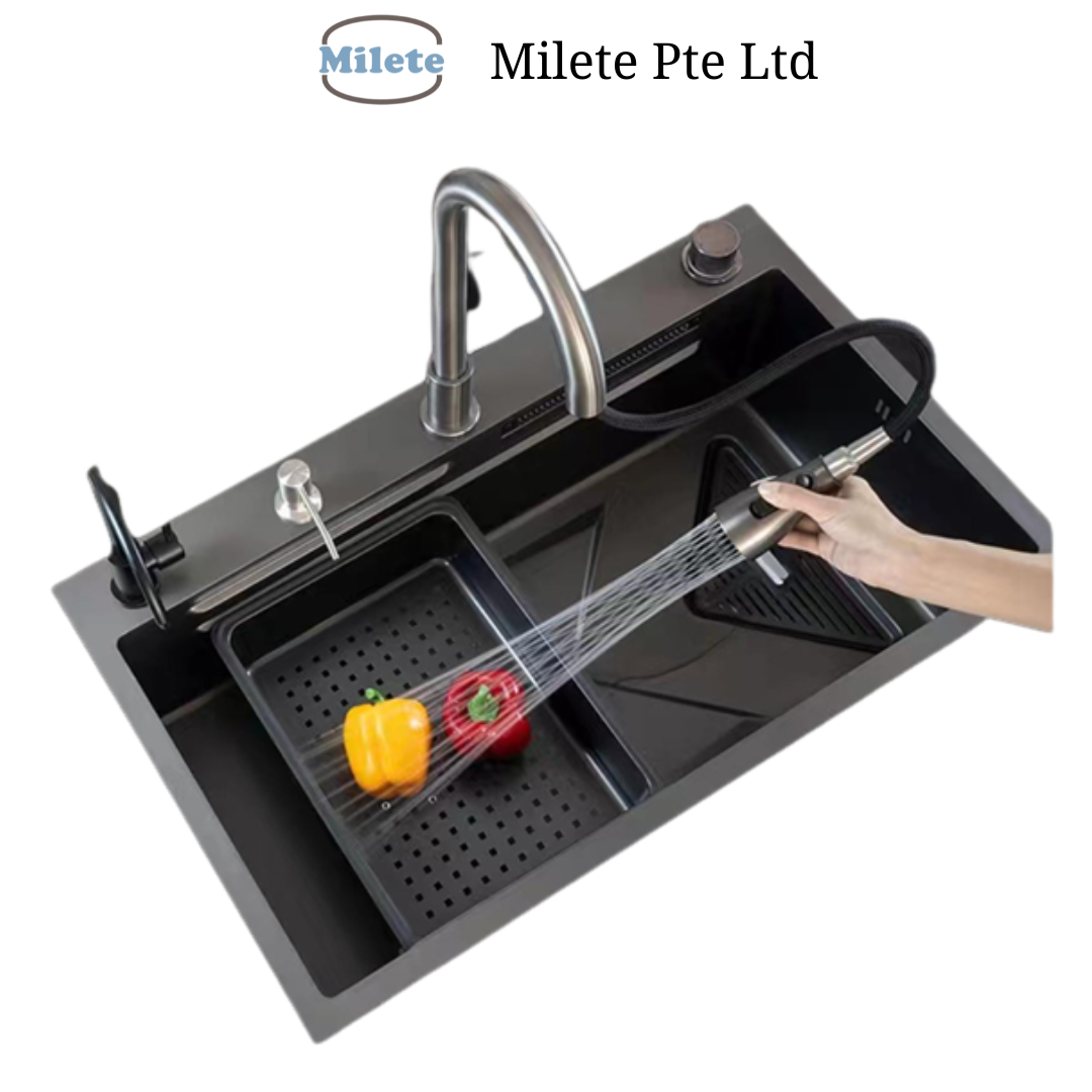 Multifunctional Kitchen Sink with Adjustable Tap Head