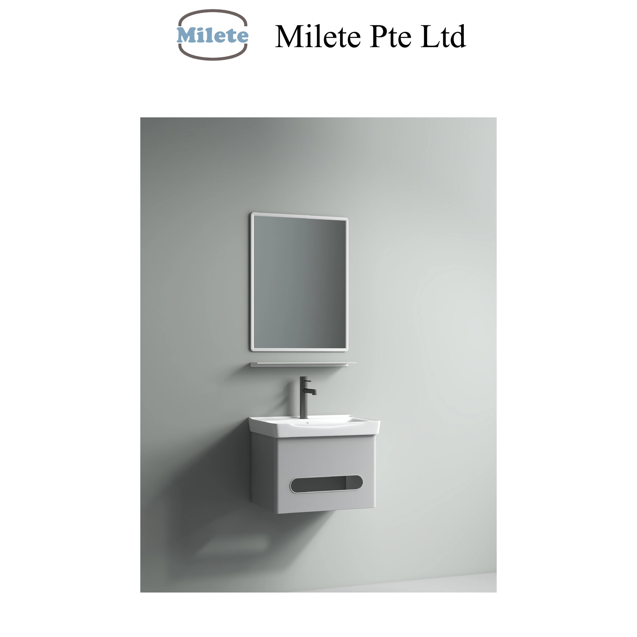 Modern Vanity Set with Mirror and Spacious Under-Sink Cabinet