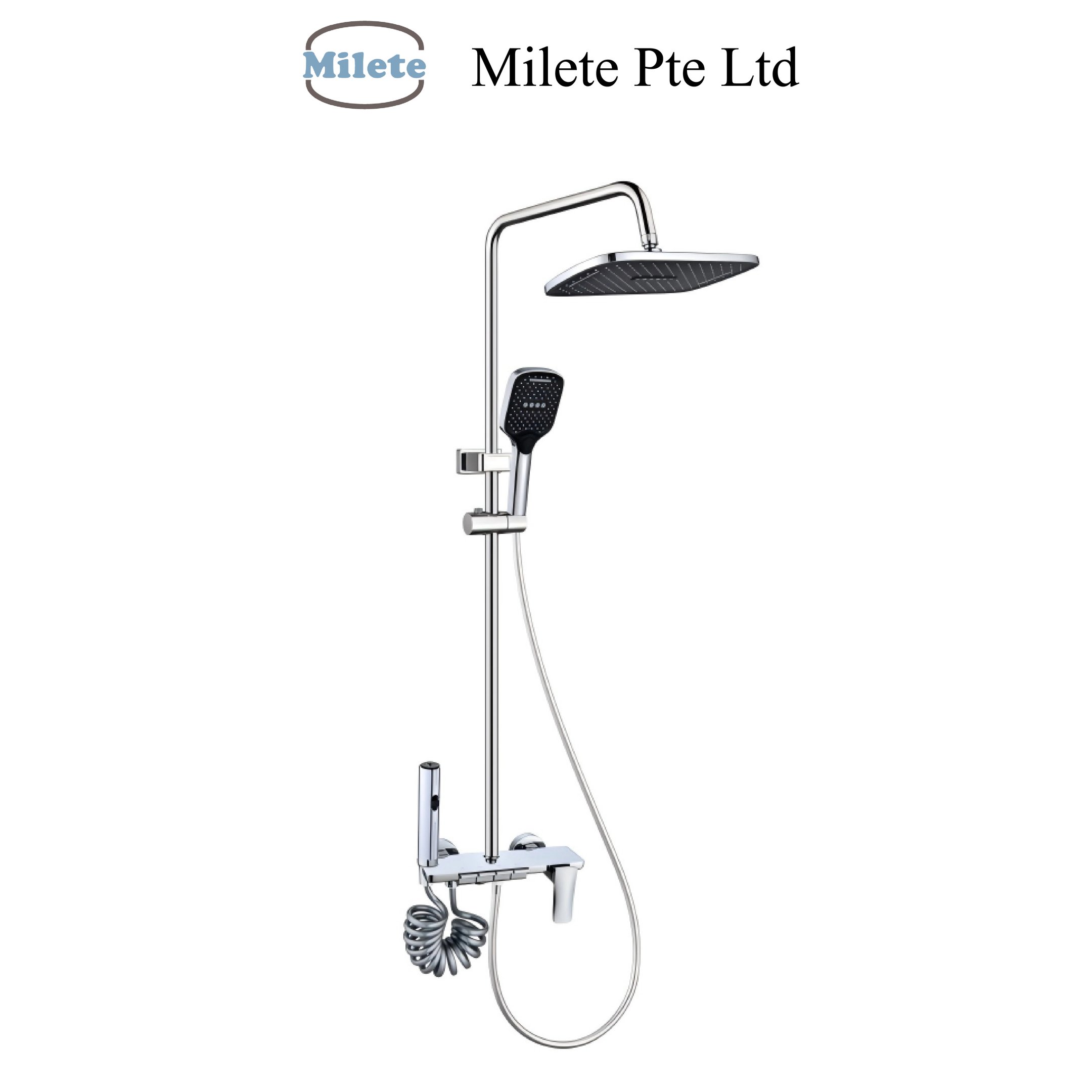 Dual Shower Mixer with Overhead Rain Shower and Handheld Spray