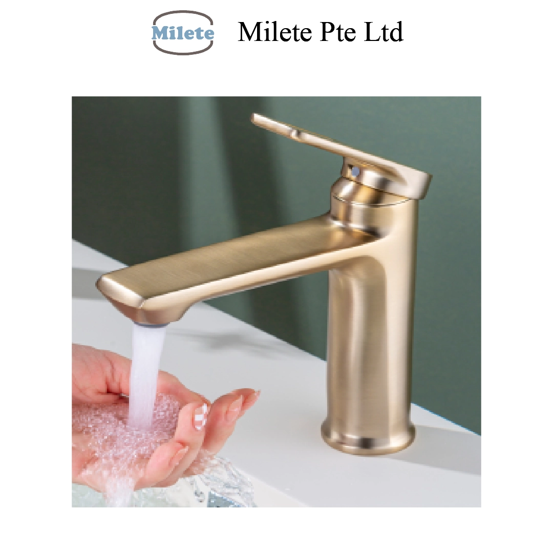 Modern Brushed Gold Bathroom Faucet