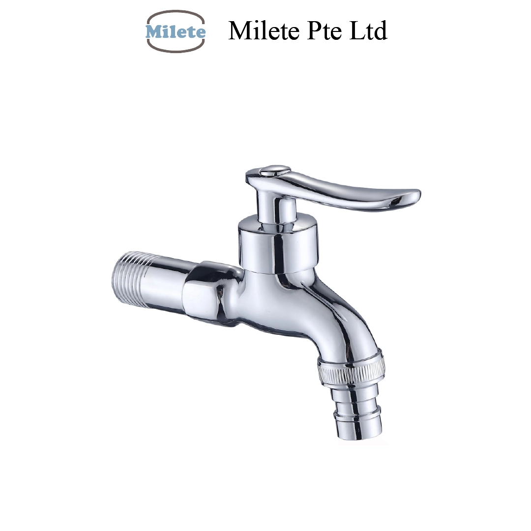 Chrome Wall-Mounted Spout Tap, Durable Utility Water Faucet
