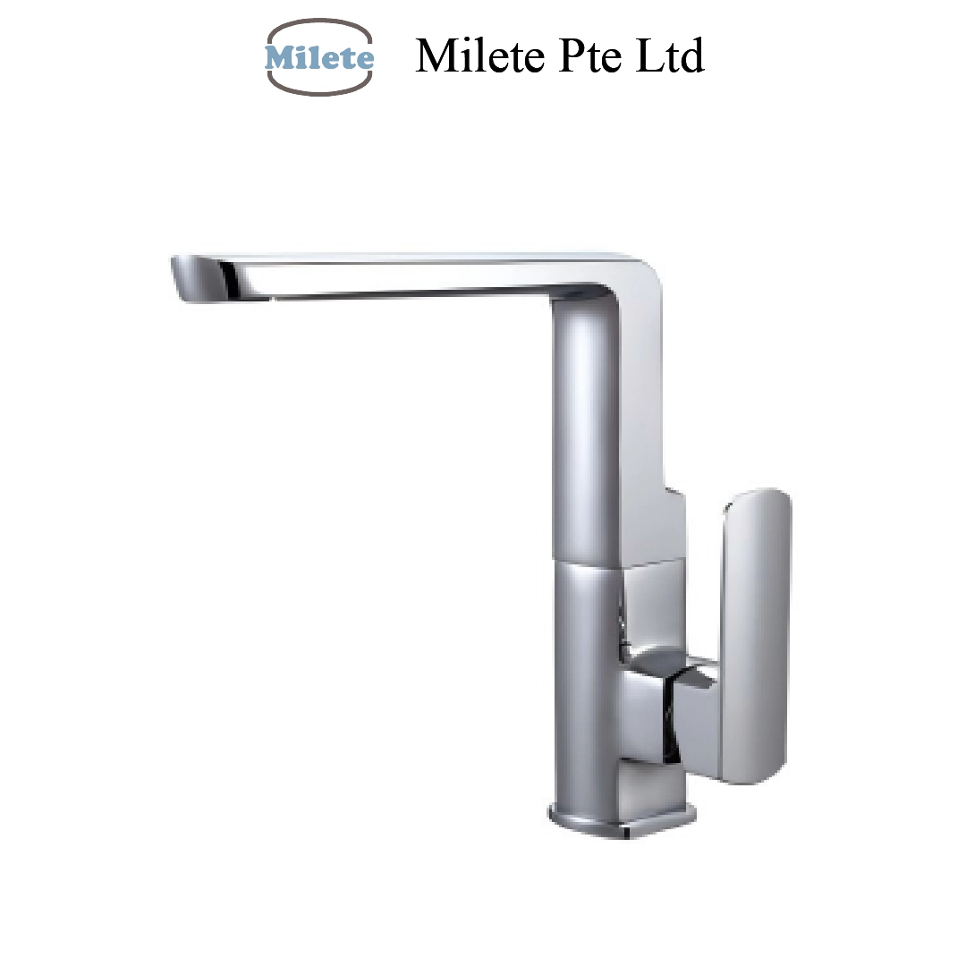 Modern Square Spout Kitchen Tap, Pillar Mounted Single Lever Faucet