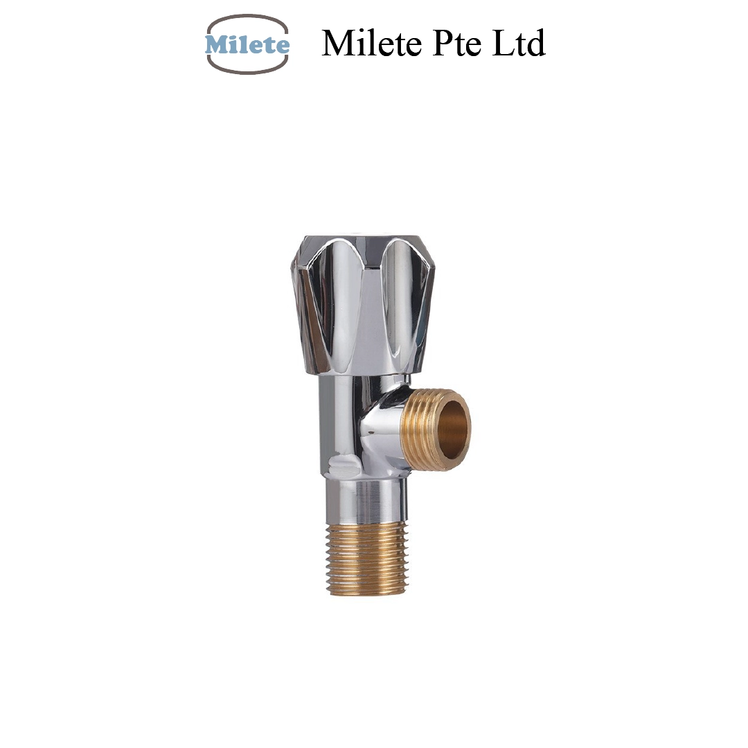 Brass Angle Valve, Chrome-Plated Water Control Stop Valve