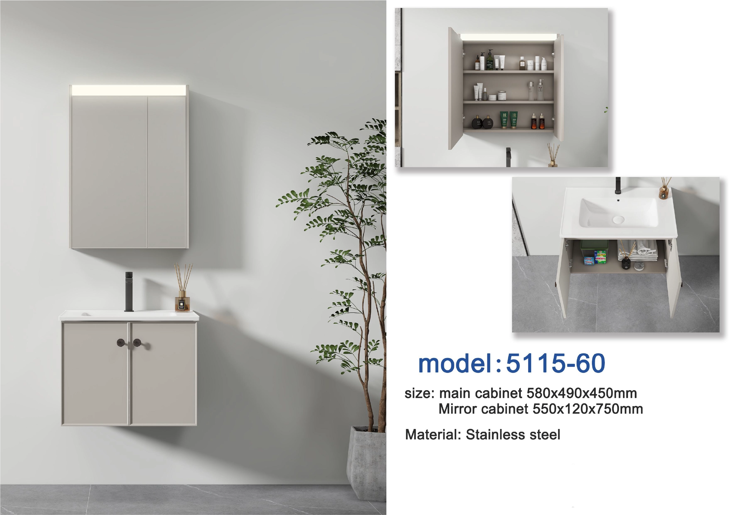 Vanity Set with Motion Activated Lighting
