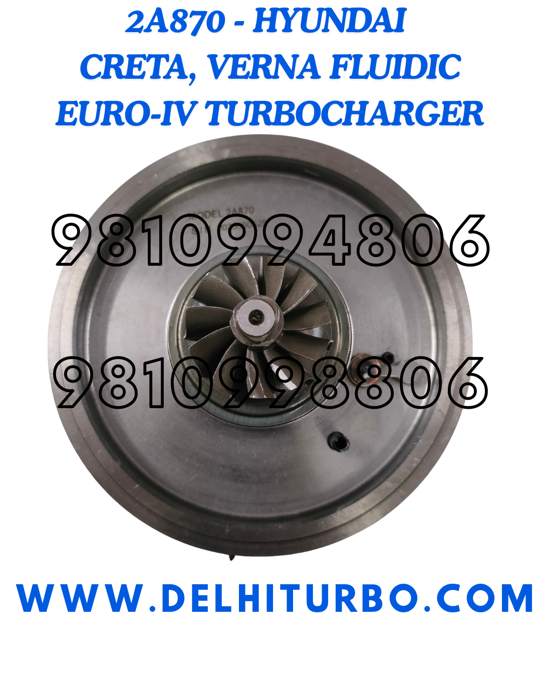 TURBO CHRA FOR HYUNDAI CRETA, VERNA FLUIDIC 1.6 LT EUROIV 28201-2A870