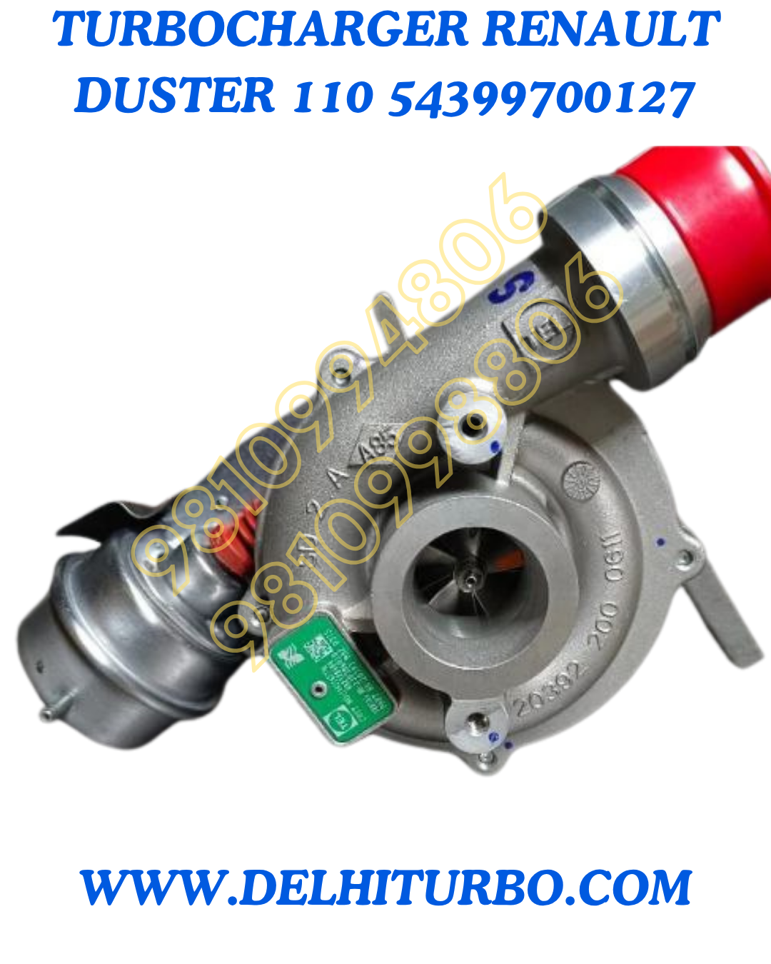 TURBOCHARGER RENAULT DUSTER 110 Bhp TEL 3946902001, 54399700127, BV39-0127