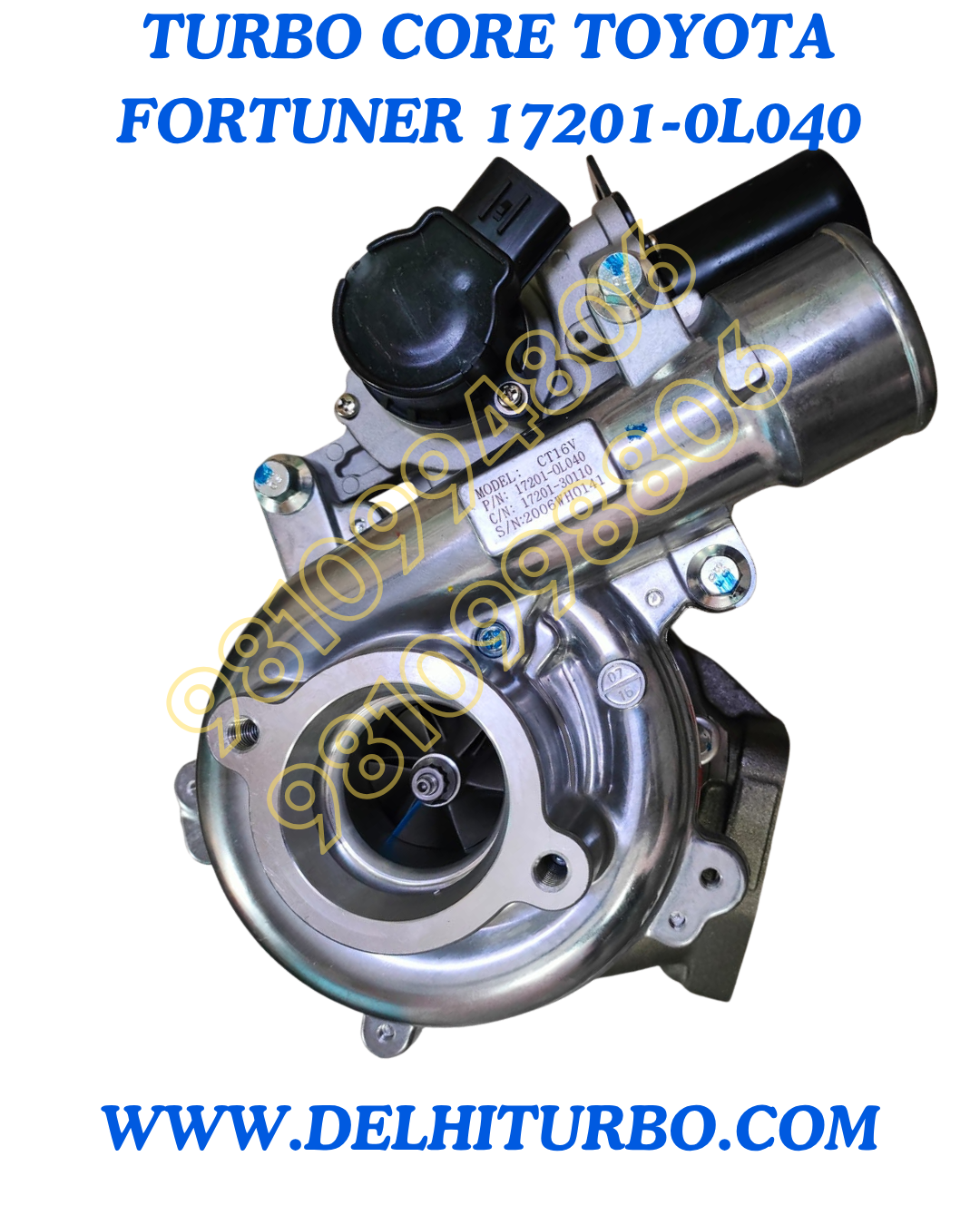 TURBOCHARGER FOR TOYOTA FORTUNER 17201-0L040, 172010L040