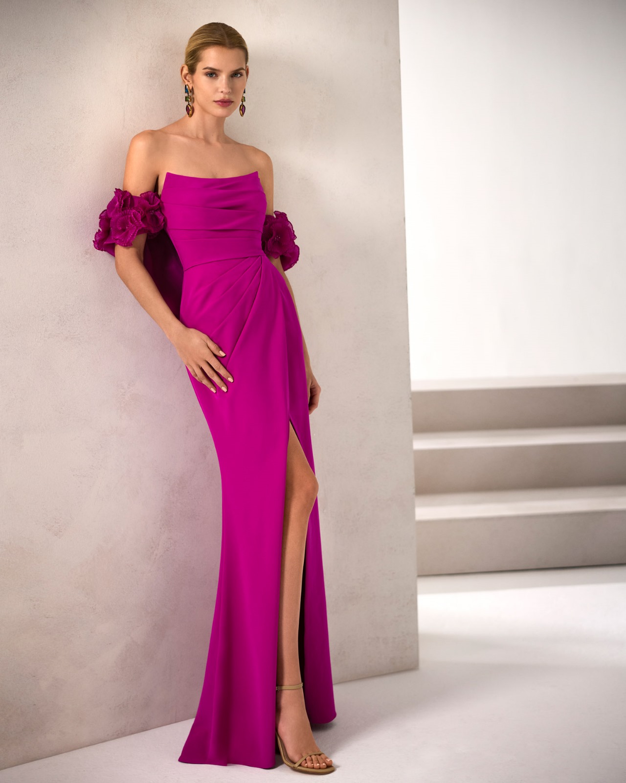 Vestido Largo de Fiesta Marfil Barcelona