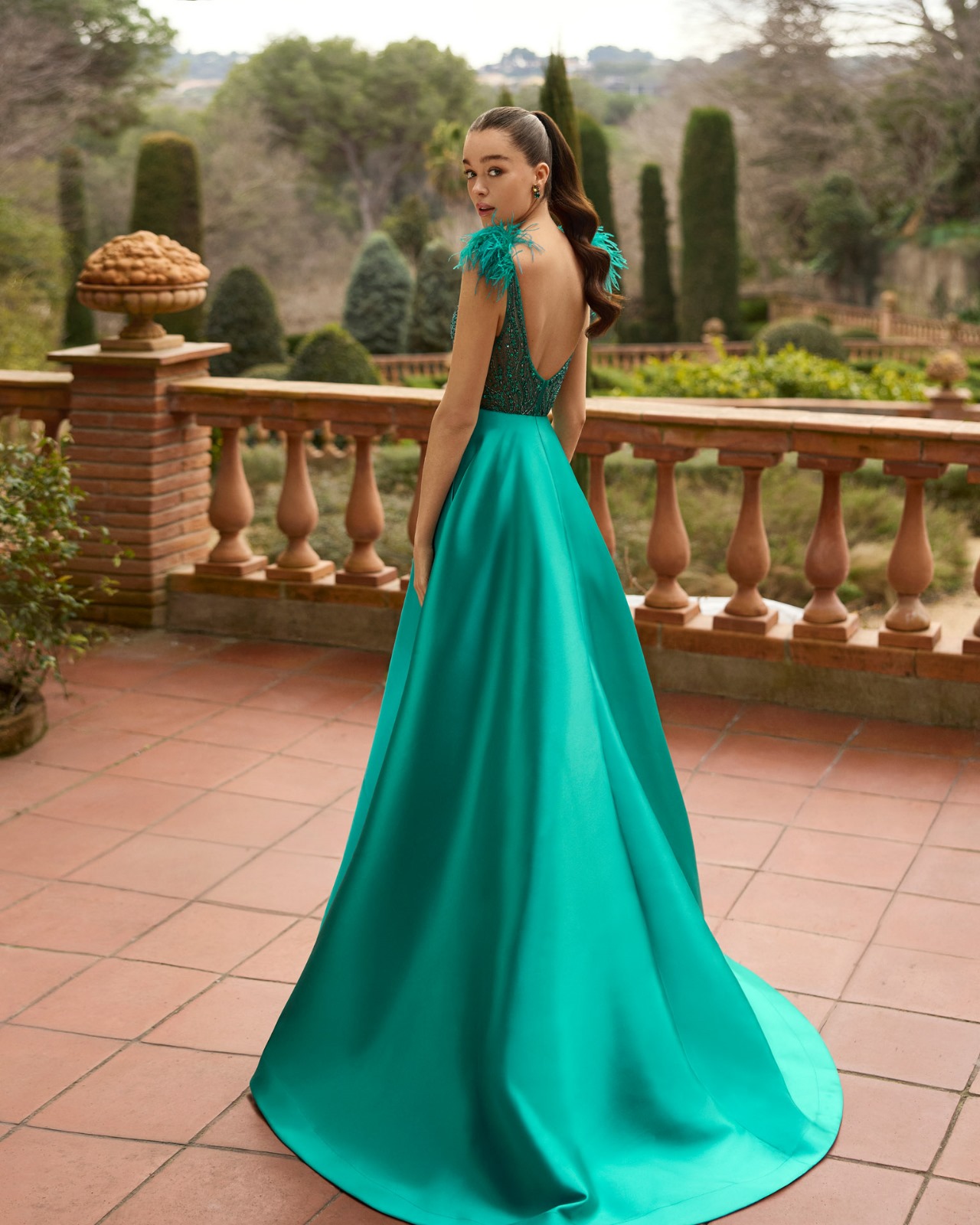 Vestido Largo de Fiesta Marfil Barcelona