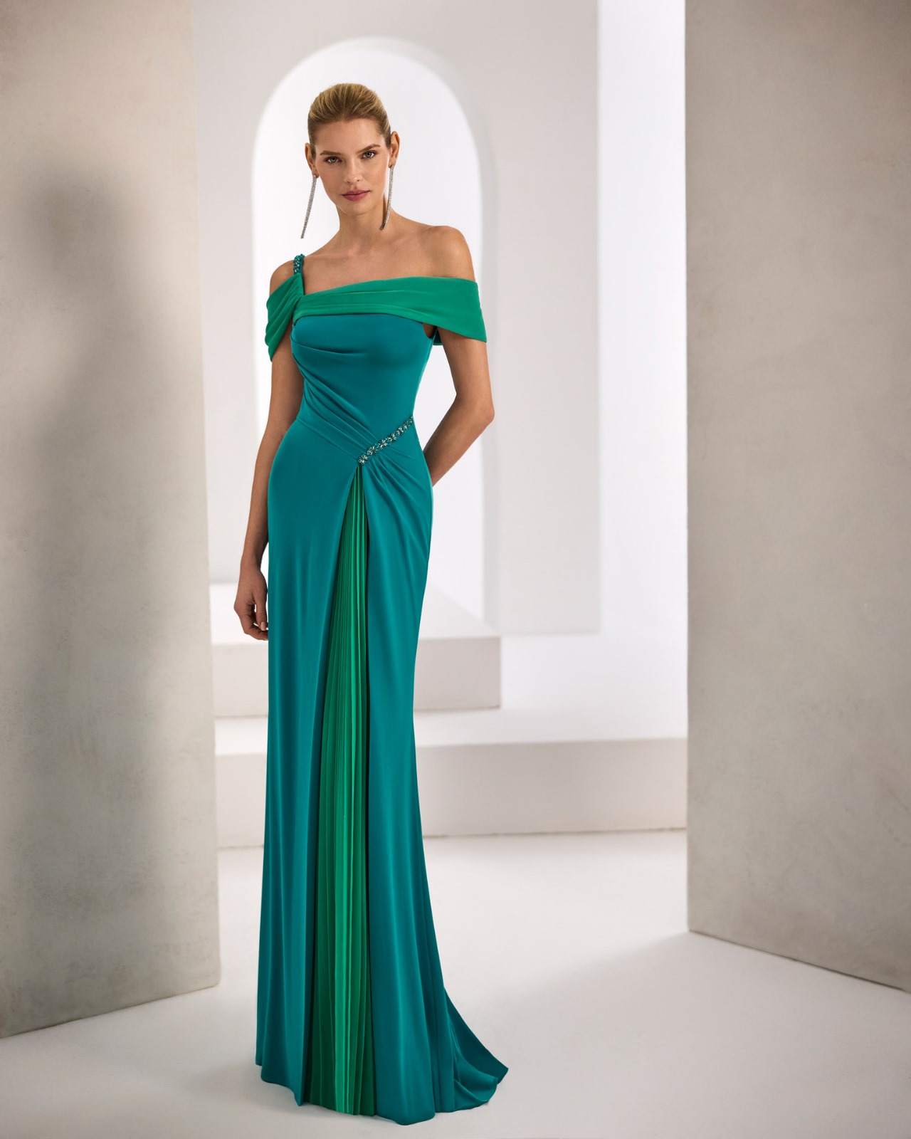 Vestido Largo de Fiesta Marfil Barcelona