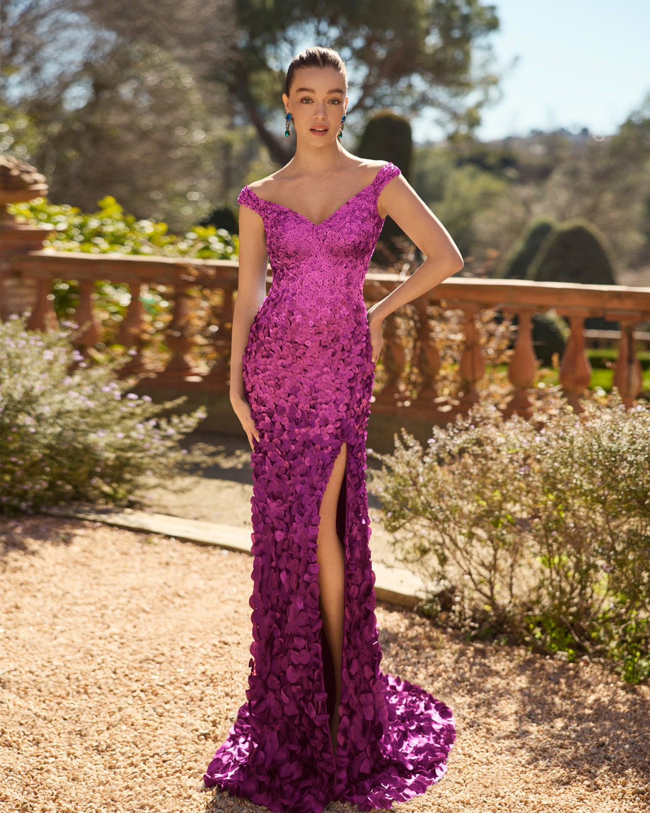 Vestido Largo de Fiesta Marfil Barcelona