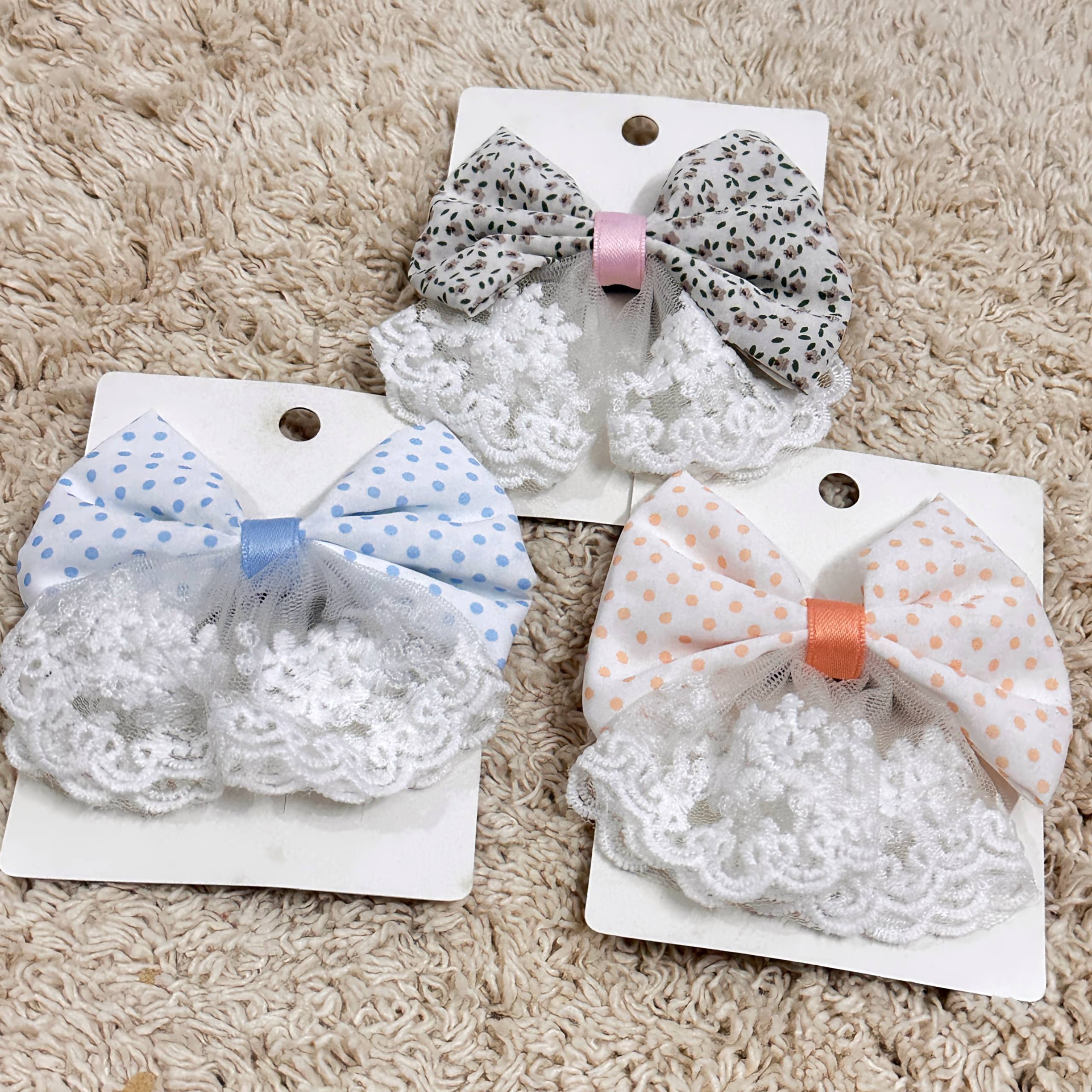 Lace Bow Hair Clips