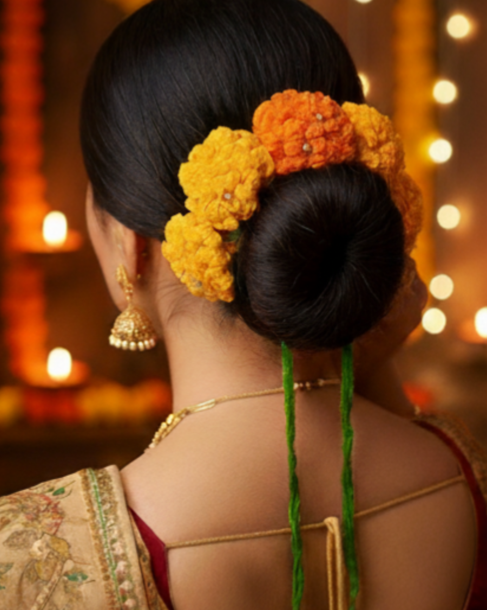 Crochet Marigold Hair Gajra