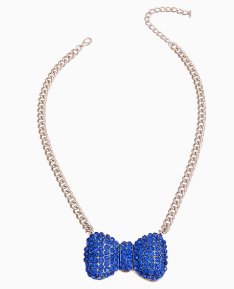 Blue Bow Pendant Necklace For Women | GENICX