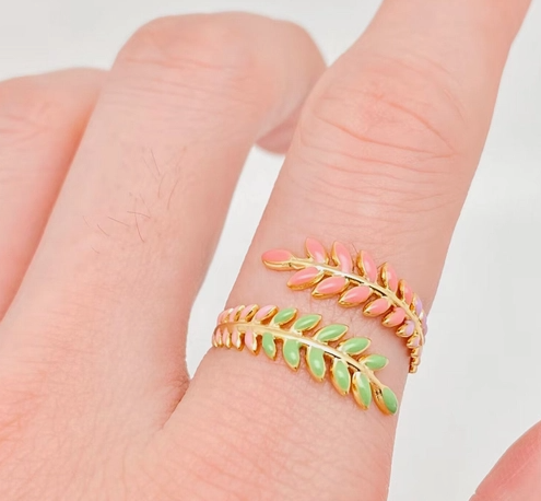  18K Gold plated Leaf Wrap Ring For Women | GENICX