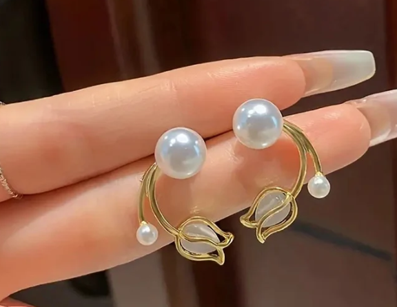 Pearl Flower Earrings For Women | GENICX