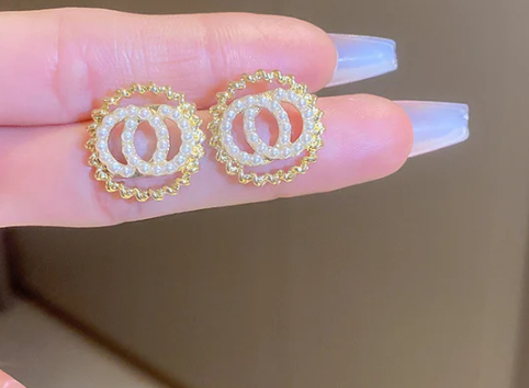 Pearl Stud Gold Earrings For women | GENICX