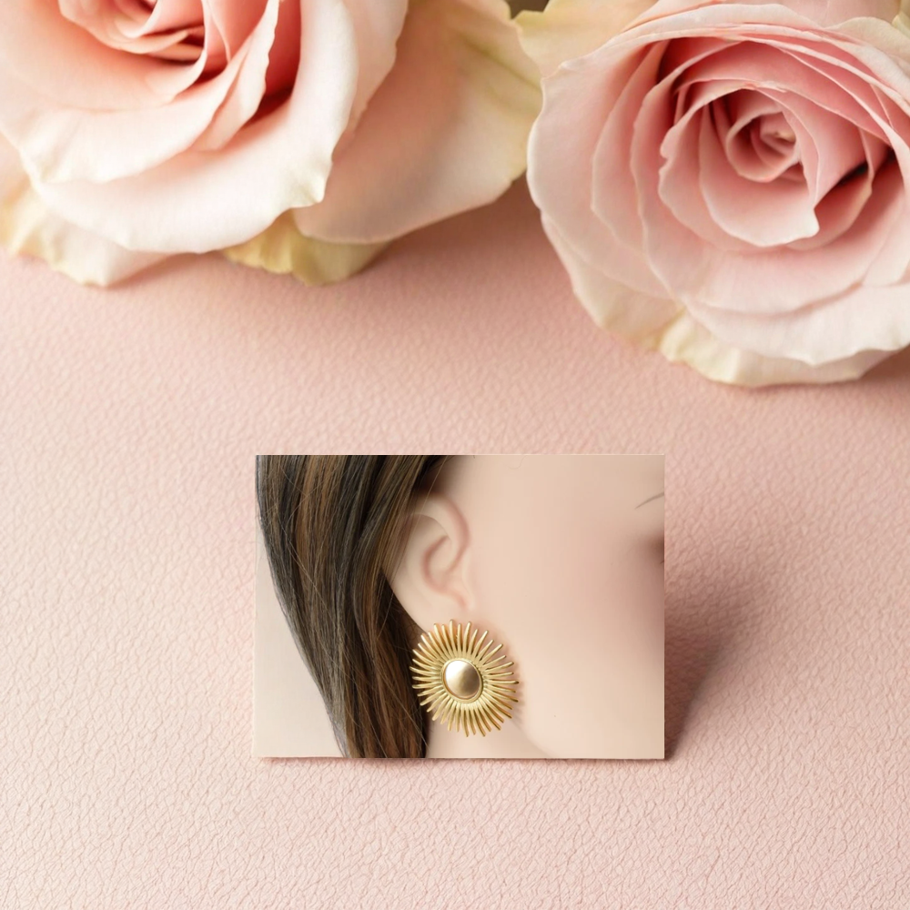 Gold Sunburst Earrings- Available in Silver For Women | GENICX