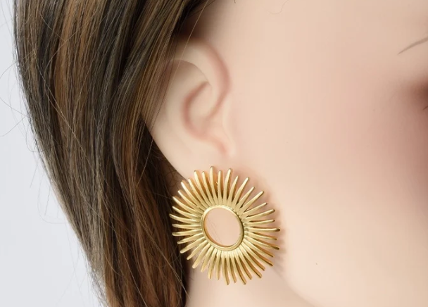 Gold Sunburst Earrings- Available in Silver For Women | GENICX