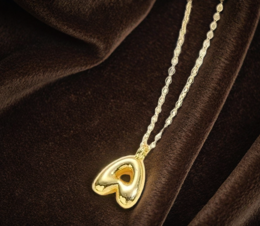  Bubble Letter Pendant Necklace 14K Gold For Women | GENICX
