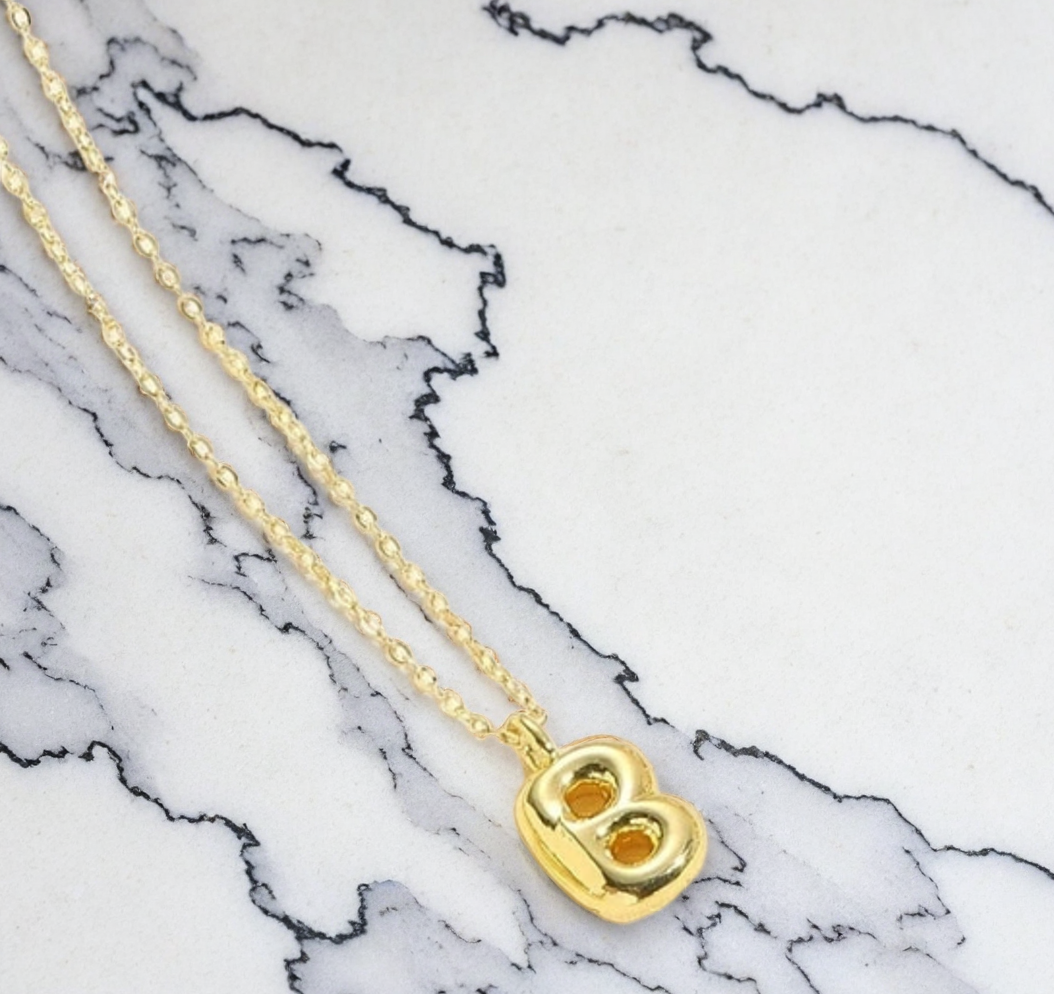  Bubble Letter Pendant Necklace 14K Gold For Women | GENICX