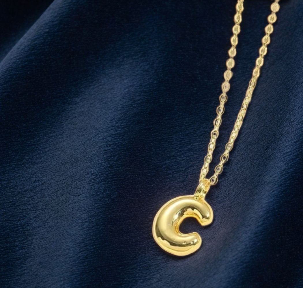  Bubble Letter Pendant Necklace 14K Gold For Women | GENICX