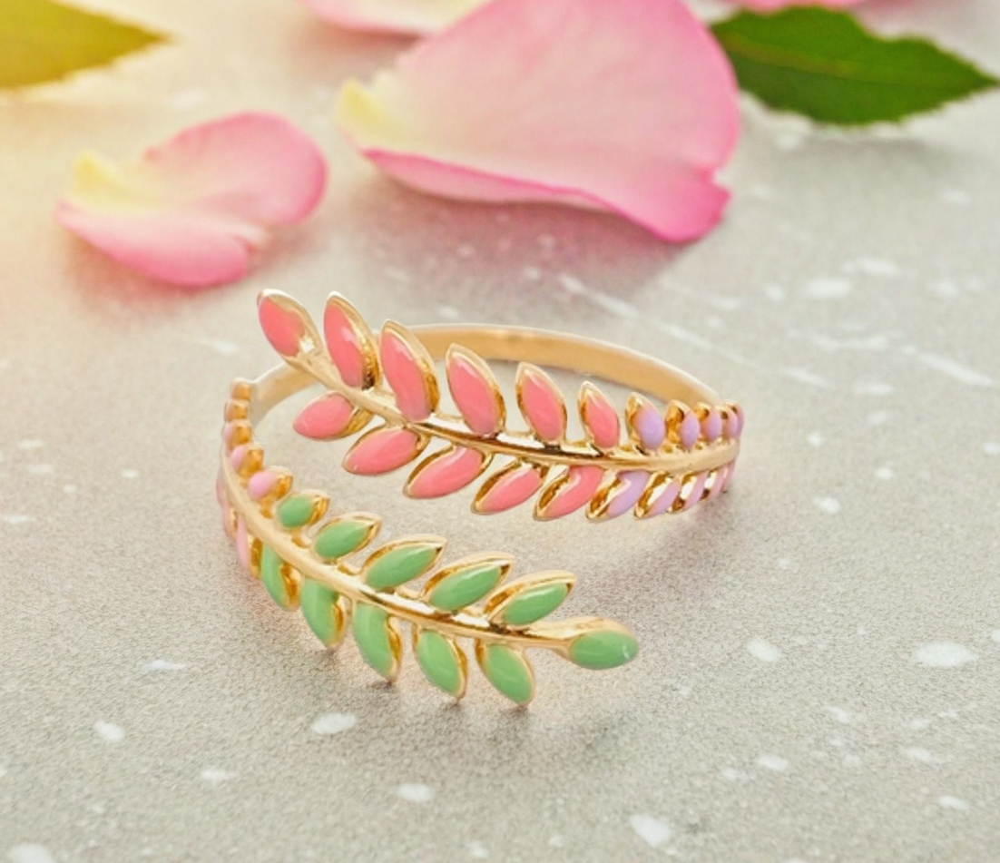  18K Gold plated Leaf Wrap Ring For Women | GENICX