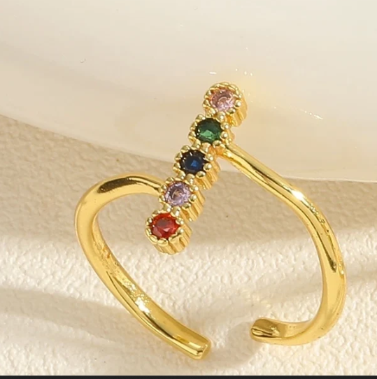 18k Gold-Plated Multicolor Rainbow Ring For Women | GENICX