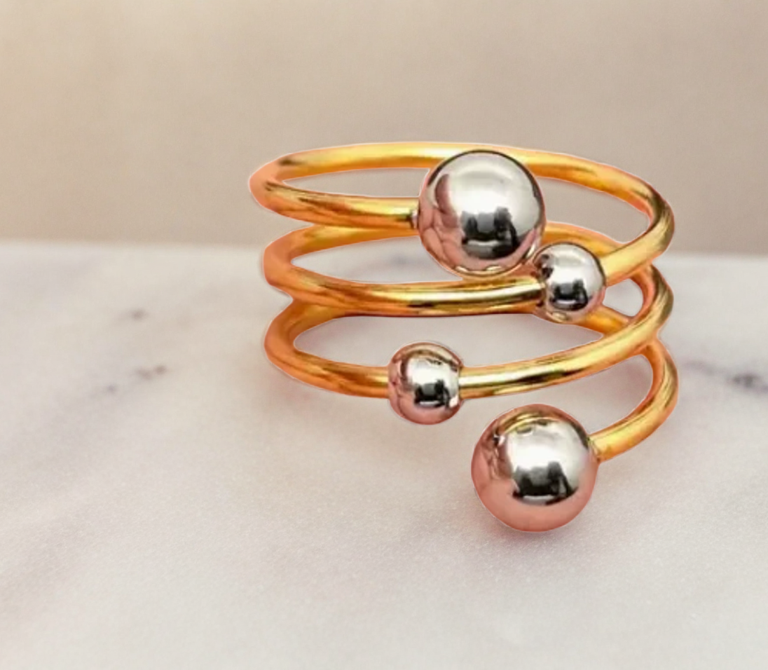 18K Gold Plated Two Tone Ring For Women | GENICX