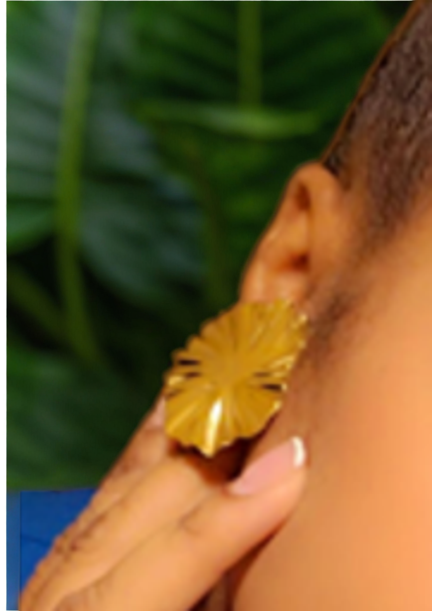 Plated Stud Flower-shaped Earrings For Women | GENICX