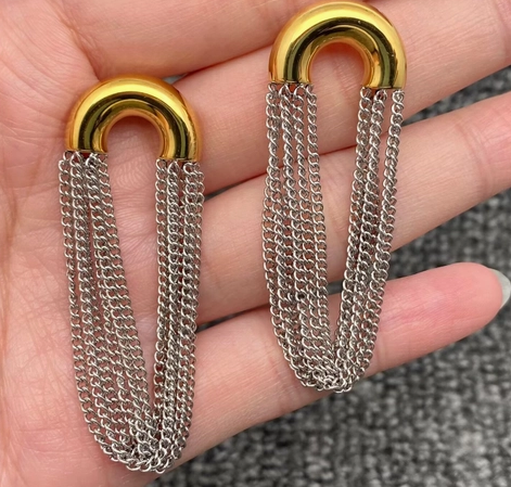 Elegant Gold and Silver Chain Earrings For Women | GENICX