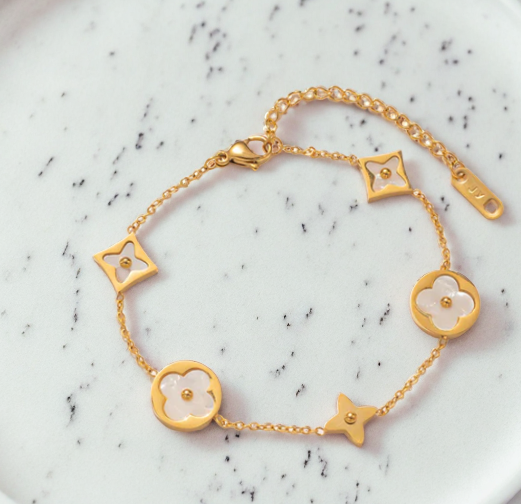 Gold Charm Bracelet-Titanium Steel 18K Gold Plated Bracelets For Women | GENICX