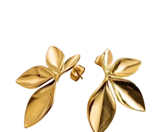 Gold Leaf Earrings For Women | GENICX