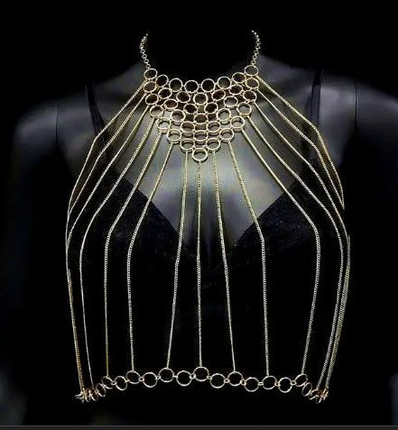 Women's Crop Top Gold Body Chain Multilayered | GENICX