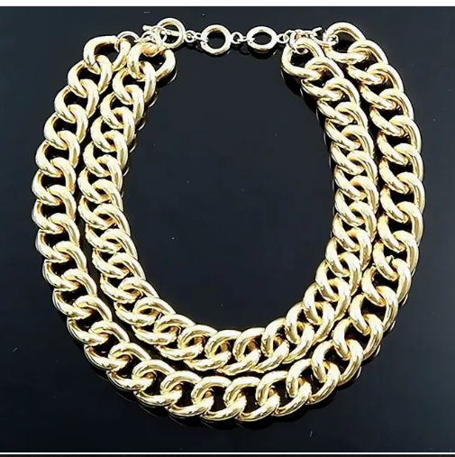 Double Bold Gold Plated Chain Necklace For Women  | GENICX