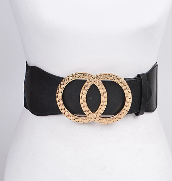 Stylish Black Double Ring Belt For Women | GENICX